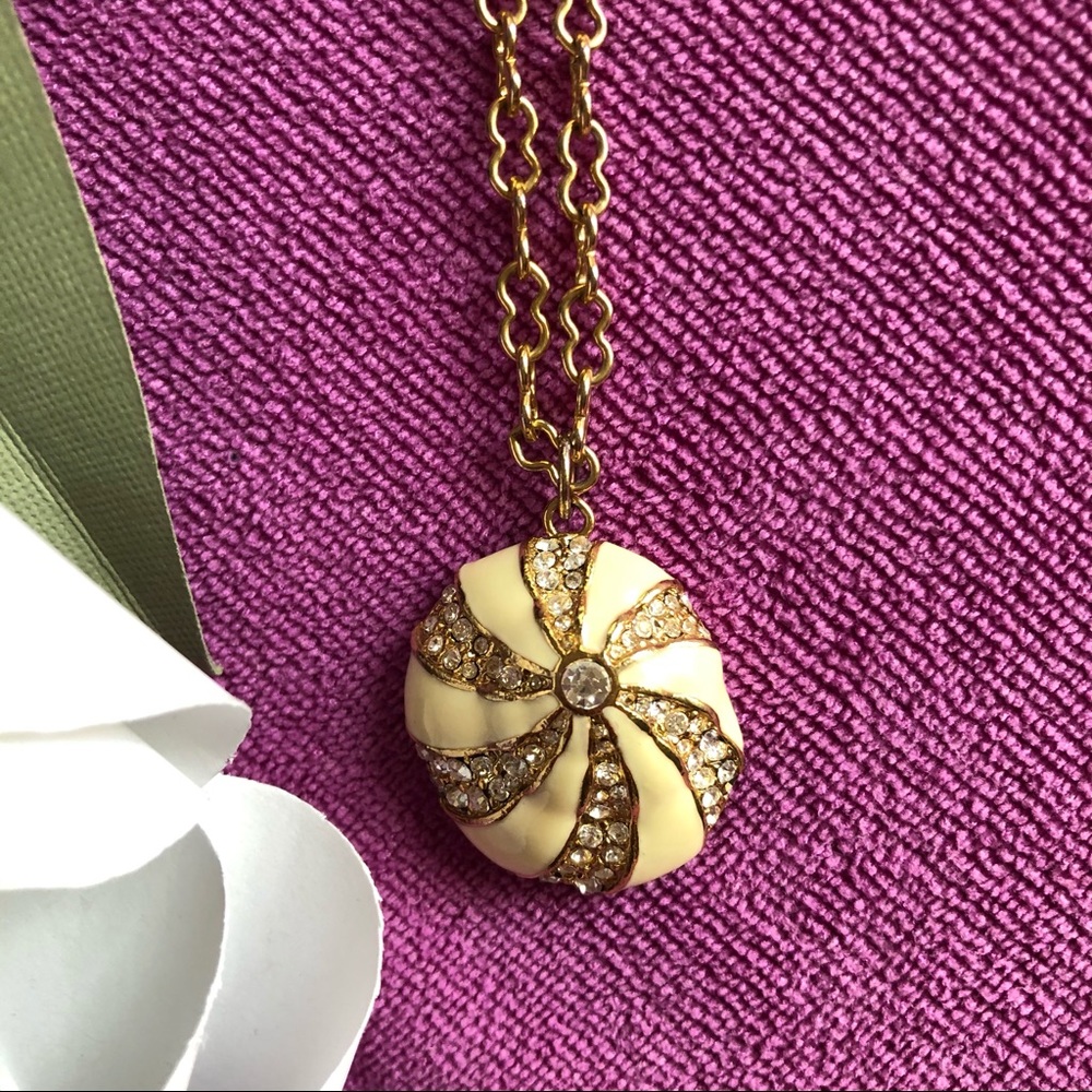 J.Crew Rhinestone Shell Long Necklace